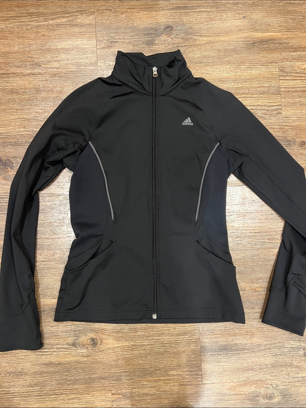 adidas Black Full-Zip Utility Jacket with Reflective Trim